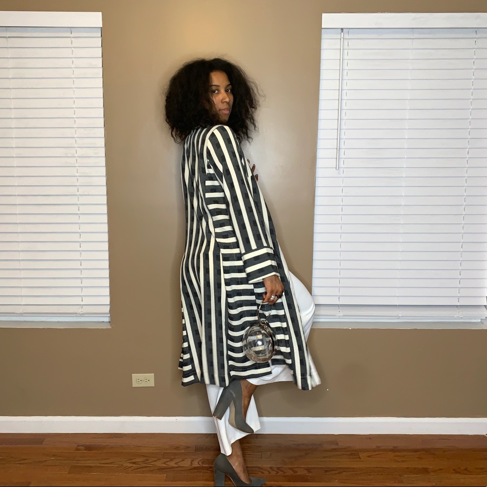 Cream & black stripes